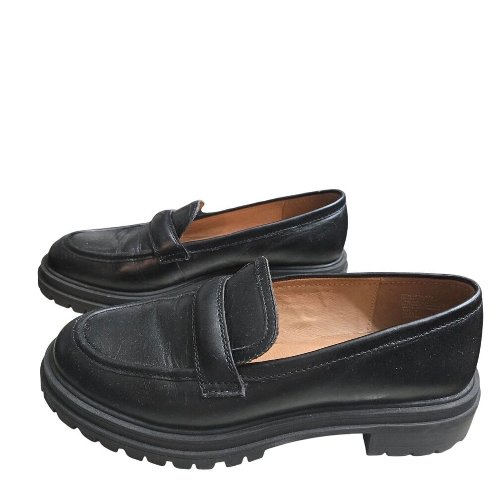 Madewell Bradley Lugsole Loafer Genuine Leather Tall Black Women's Size 8